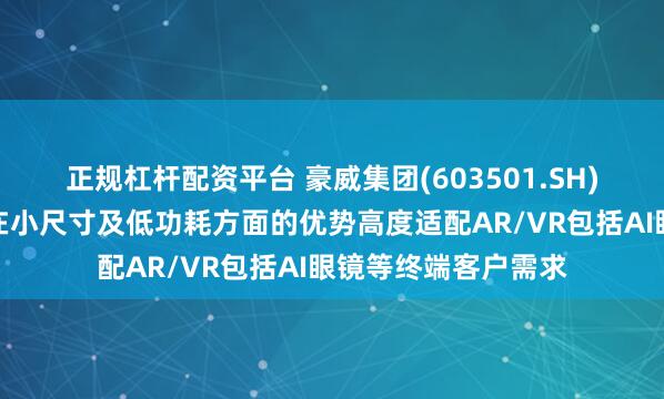 正规杠杆配资平台 豪威集团(603501.SH)：图像传感器产品在小尺寸及低功耗方面的优势高度适配AR/VR包括AI眼镜等终端客户需求